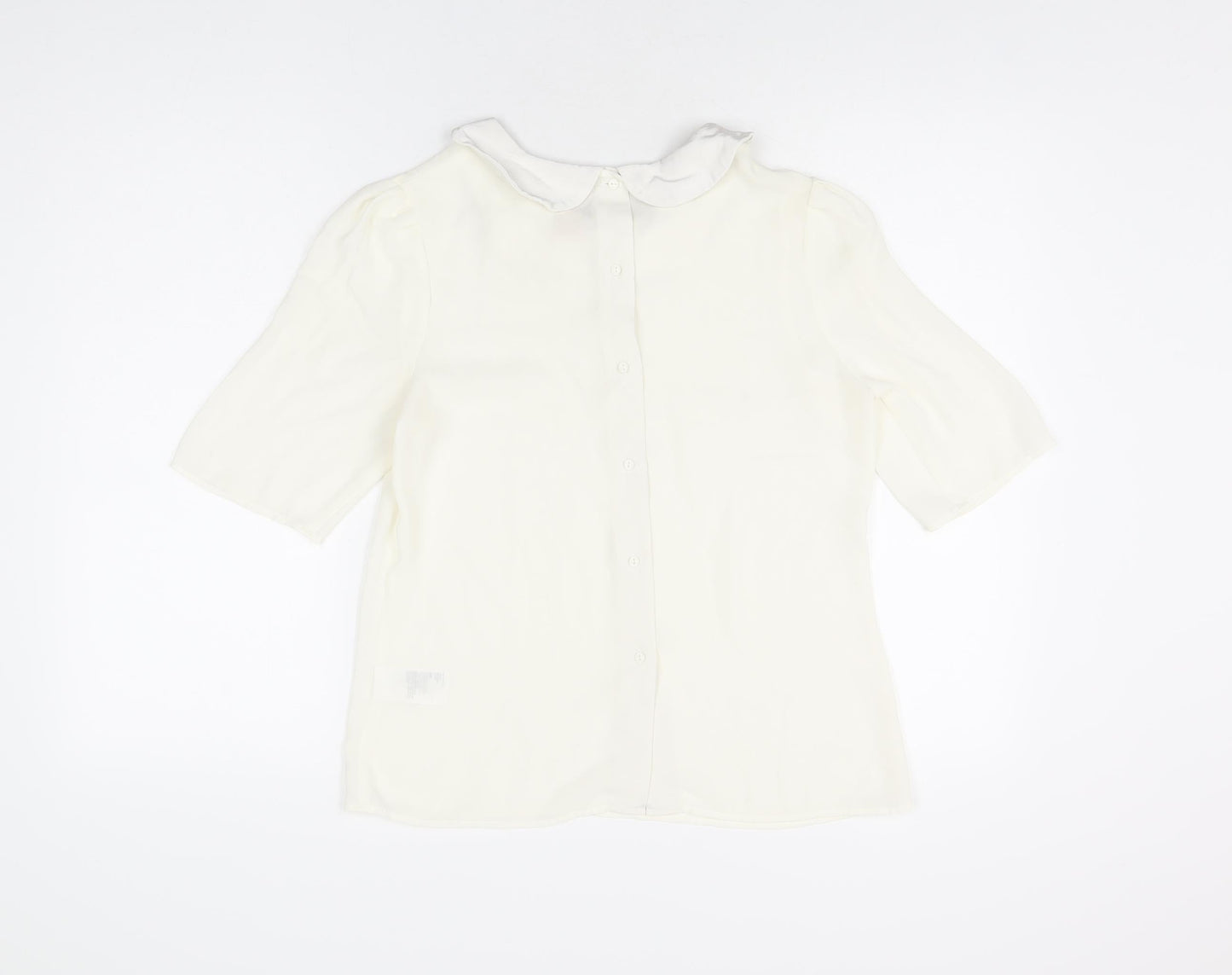 Womens UK Size 8 H&M Ivory Basic Blouse
