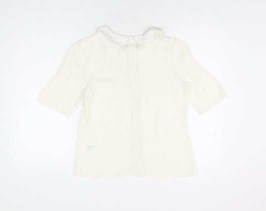 Womens UK Size 8 H&M Ivory Basic Blouse