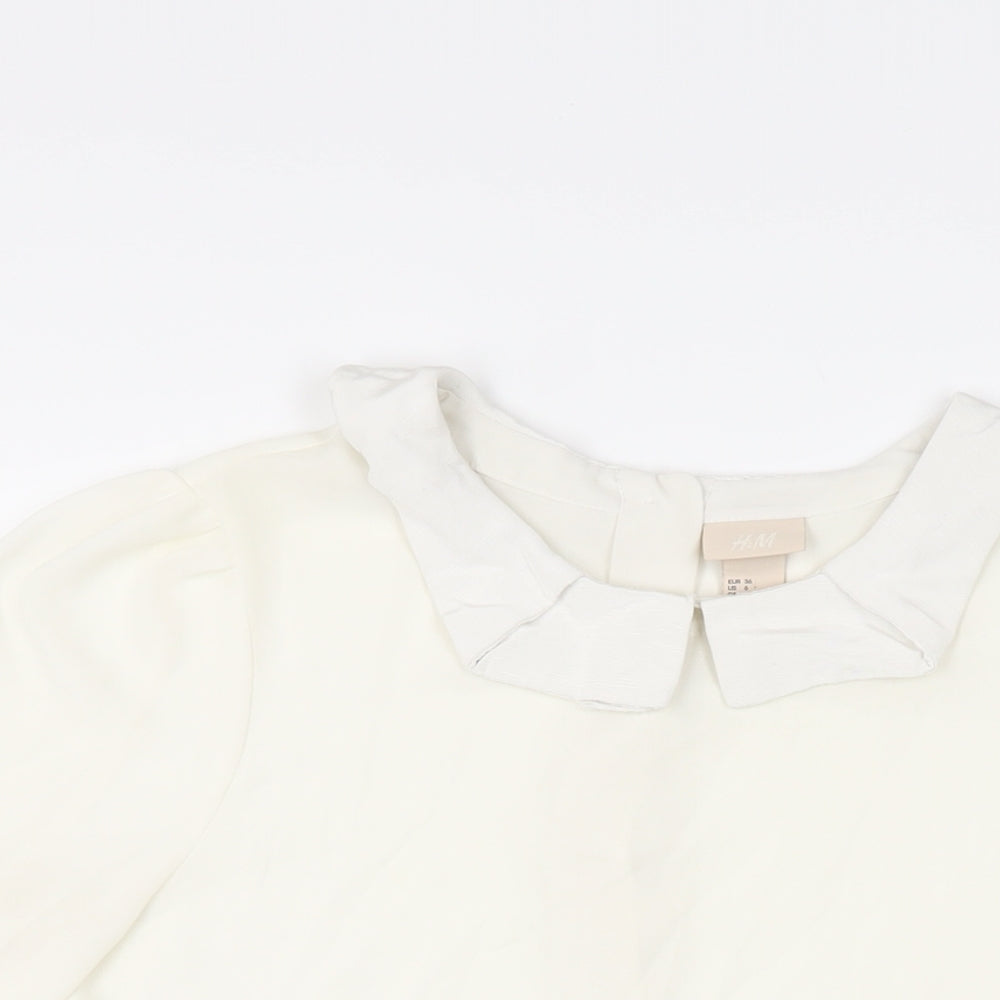 Womens UK Size 8 H&M Ivory Basic Blouse