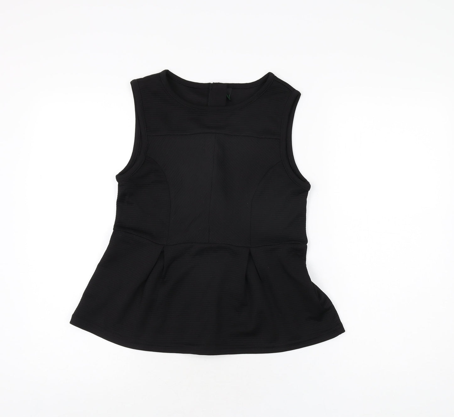 Womens UK Size S Stile Benetton Black Basic T-Shirt