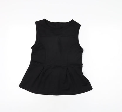 Womens UK Size S Stile Benetton Black Basic T-Shirt