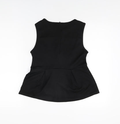 Womens UK Size S Stile Benetton Black Basic T-Shirt