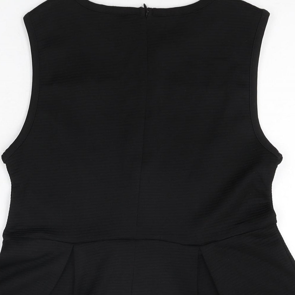 Womens UK Size S Stile Benetton Black Basic T-Shirt
