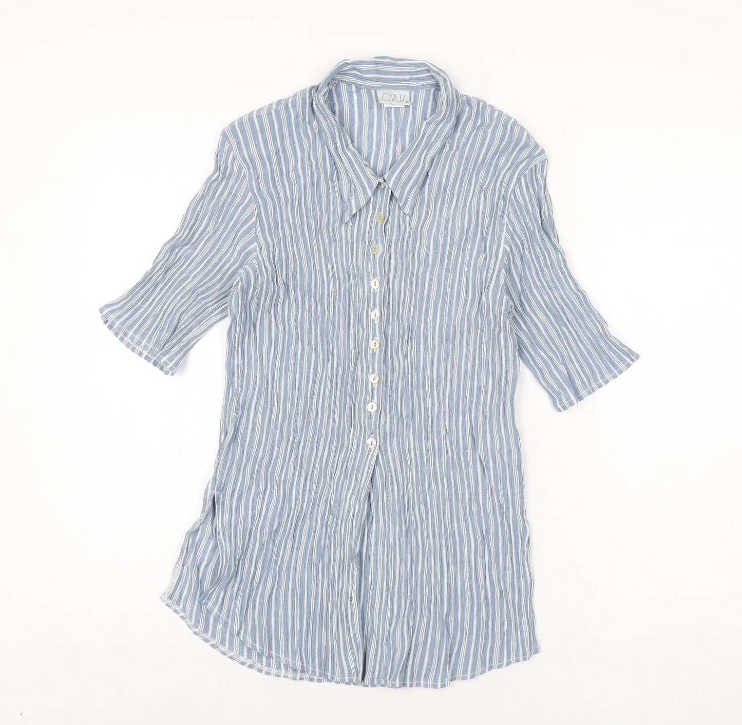 Womens UK Size 12 OPUS Blue Basic Button-Up
