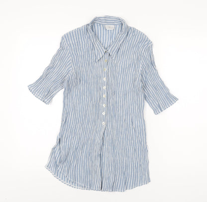 Womens UK Size 12 OPUS Blue Basic Button-Up
