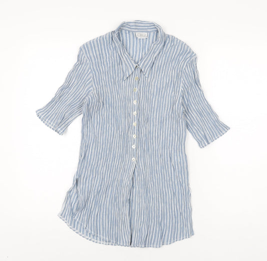 Womens UK Size 12 OPUS Blue Basic Button-Up