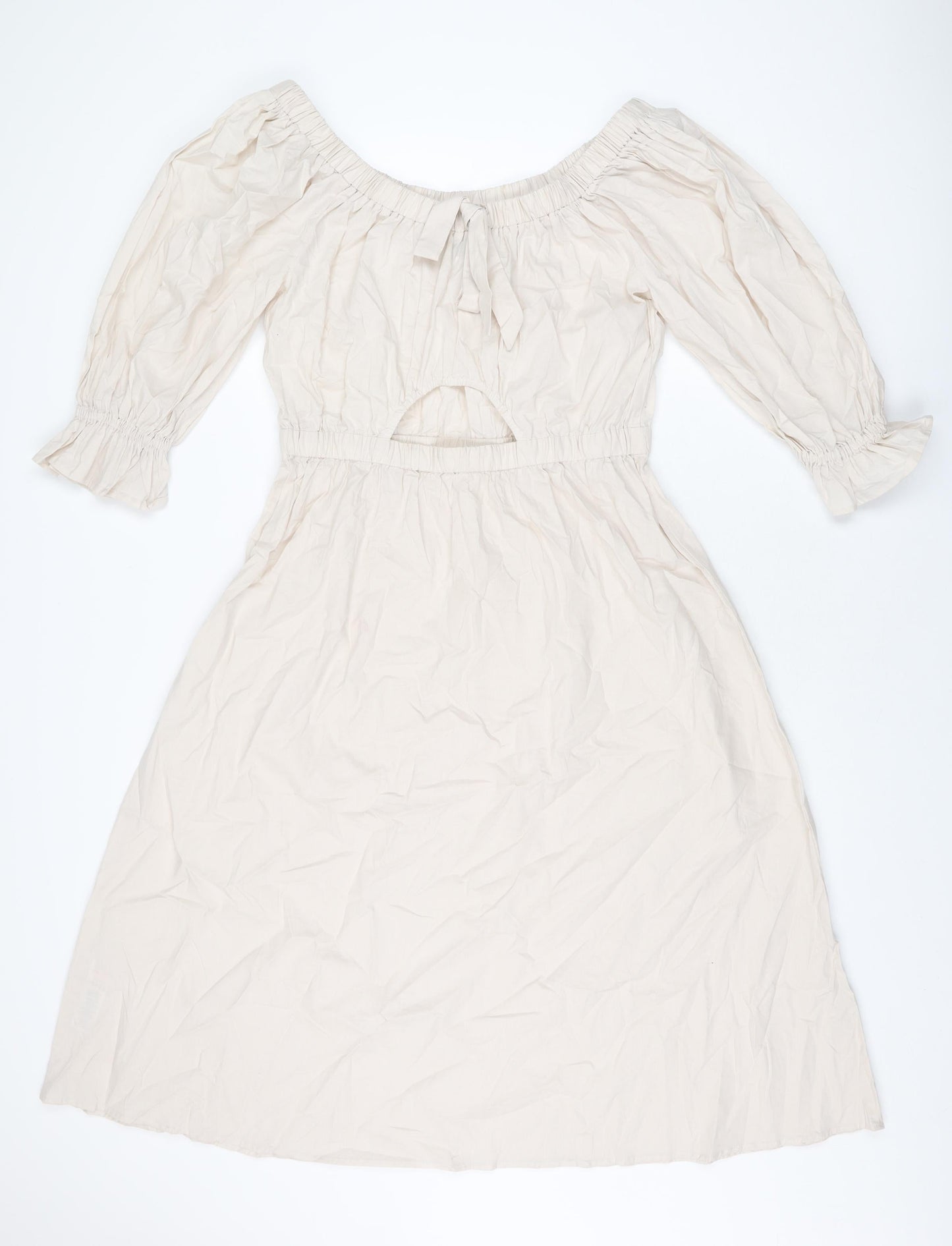 Miss Selfridge Womens Ivory Cotton A-Line Size 14 Off the Shoulder Pullover