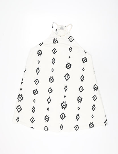Womens UK Size S Zara White Basic T-Shirt