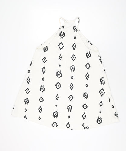 Womens UK Size S Zara White Basic T-Shirt