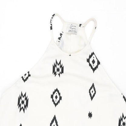 Womens UK Size S Zara White Basic T-Shirt