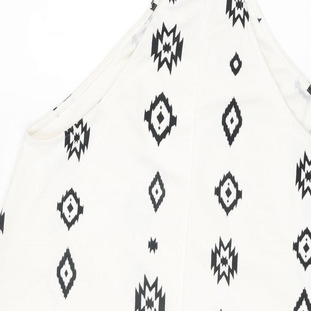 Womens UK Size S Zara White Basic T-Shirt