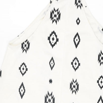 Womens UK Size S Zara White Basic T-Shirt
