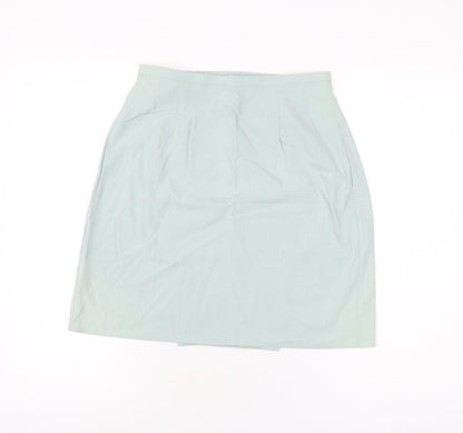 New Look Womens Blue Polyester Wrap Skirt Size 12 Button
