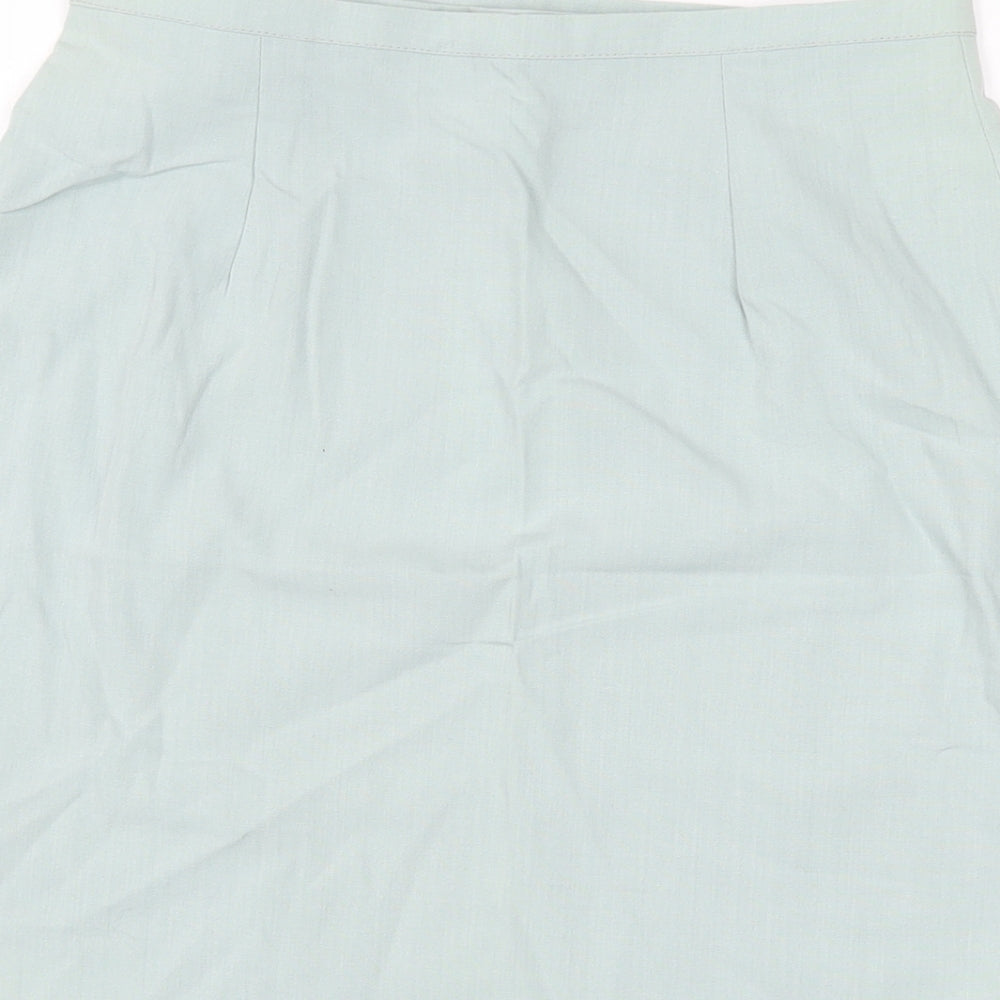 New Look Womens Blue Polyester Wrap Skirt Size 12 Button