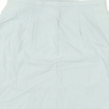 New Look Womens Blue Polyester Wrap Skirt Size 12 Button