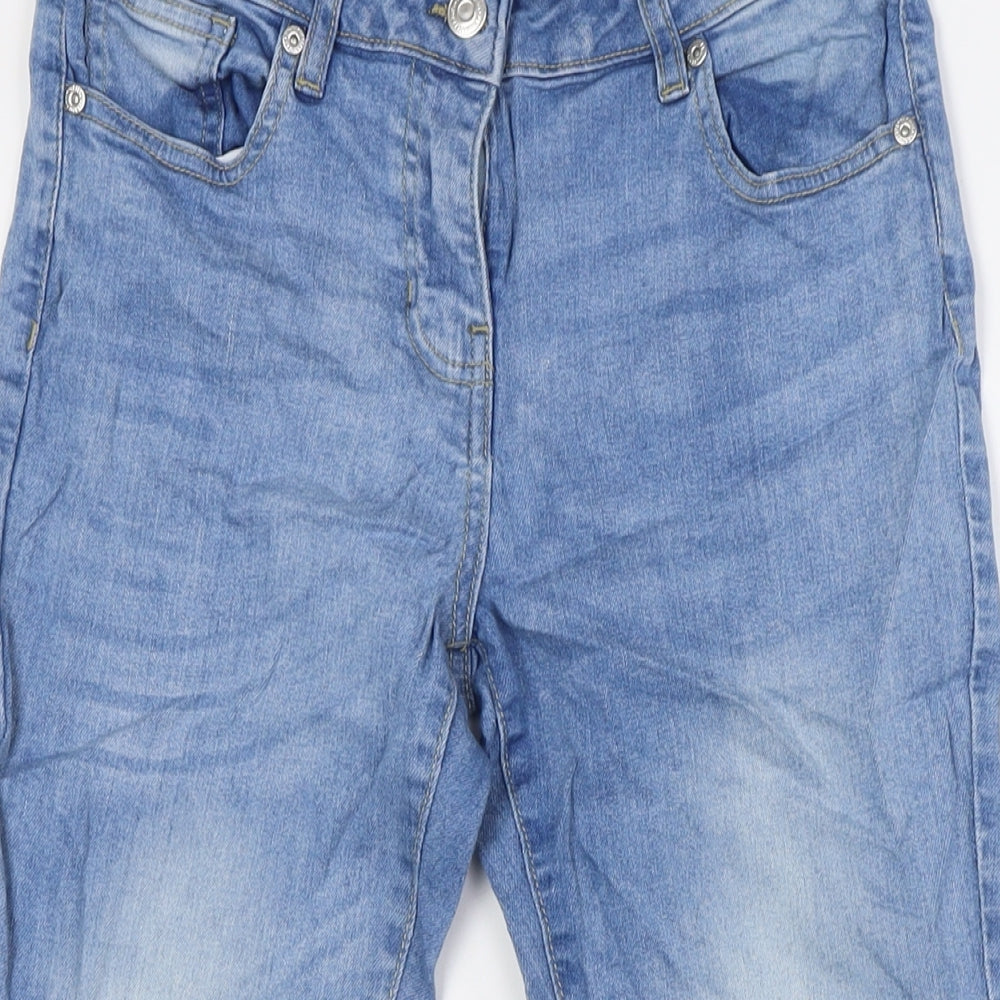 Parisian Womens Blue Cotton Skinny Jeans Size 8 L26 in Regular Zip - Raw Hem