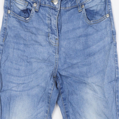 Parisian Womens Blue Cotton Skinny Jeans Size 8 L26 in Regular Zip - Raw Hem