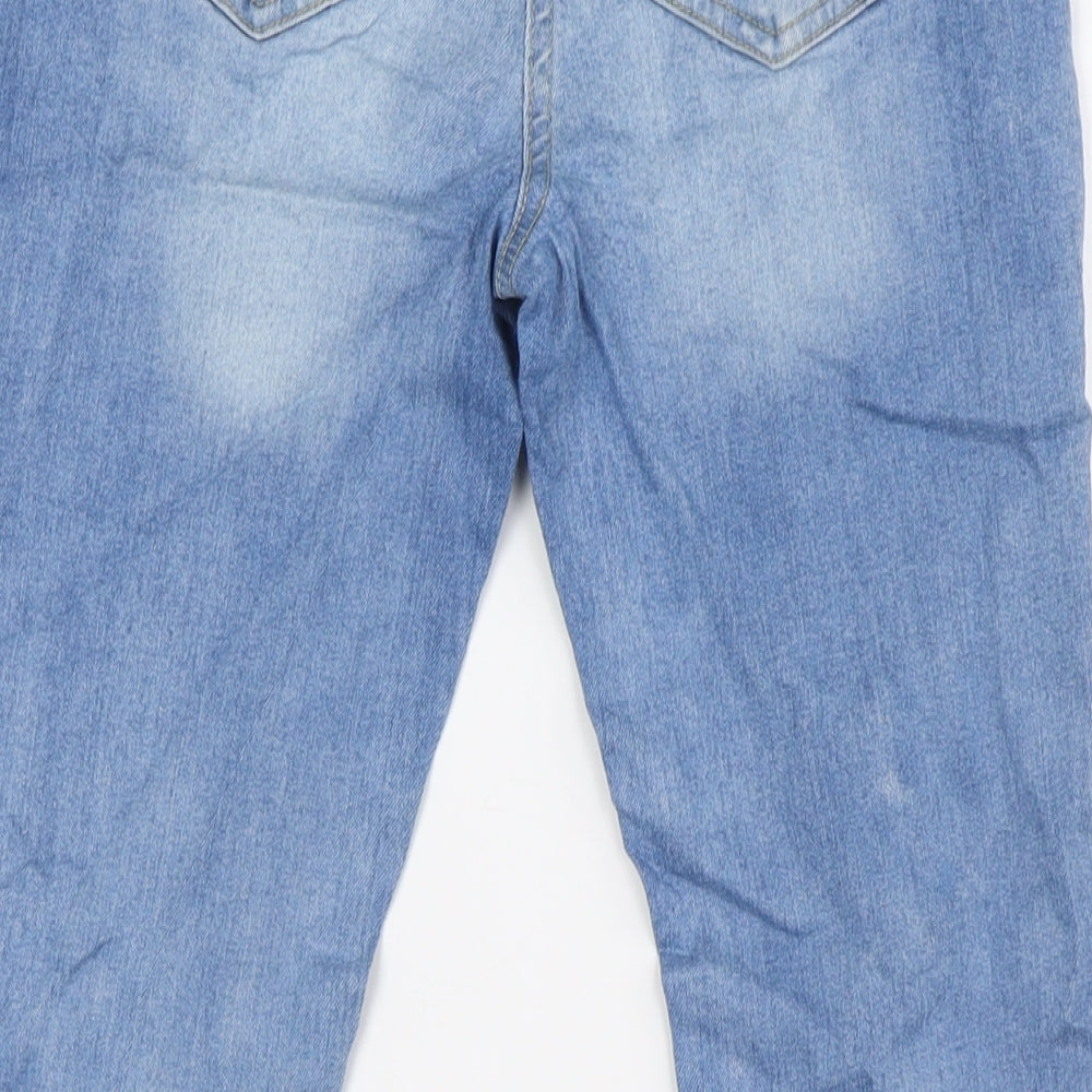 Parisian Womens Blue Cotton Skinny Jeans Size 8 L26 in Regular Zip - Raw Hem