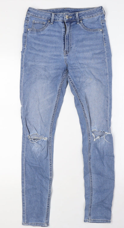 Womens UK Size 8 H&M Regular Fit Skinny Blue Jeans