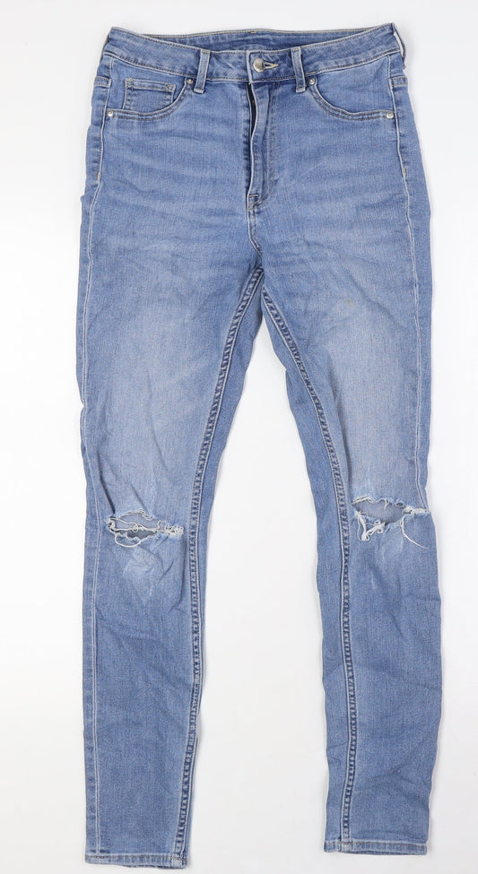 Womens UK Size 8 H&M Regular Fit Skinny Blue Jeans