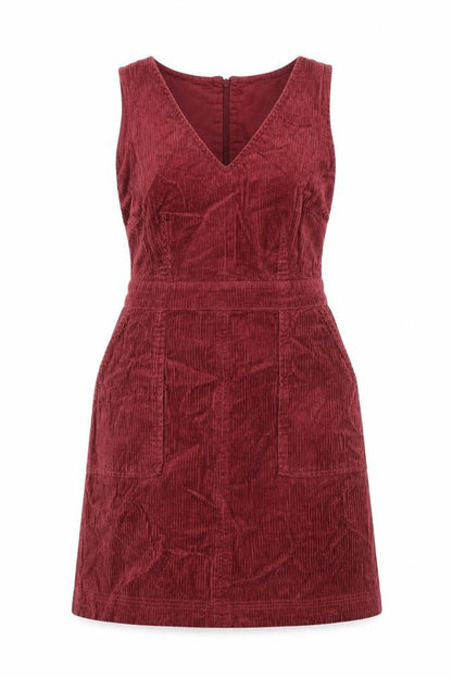 Monsoon Womens Red Cotton A-Line Size 12 V-Neck Zip