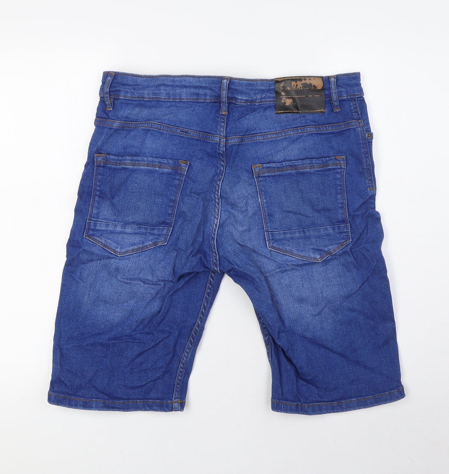 Denim & Co. Mens Blue Cotton Bermuda Shorts Size 34 in L11 in Regular Button