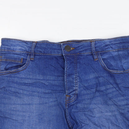 Denim & Co. Mens Blue Cotton Bermuda Shorts Size 34 in L11 in Regular Button