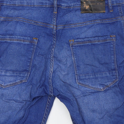 Denim & Co. Mens Blue Cotton Bermuda Shorts Size 34 in L11 in Regular Button