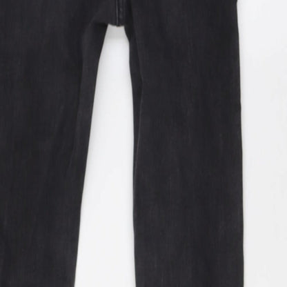 NEXT Womens Black Cotton Skinny Jeans Size 10 L28 in Regular Zip