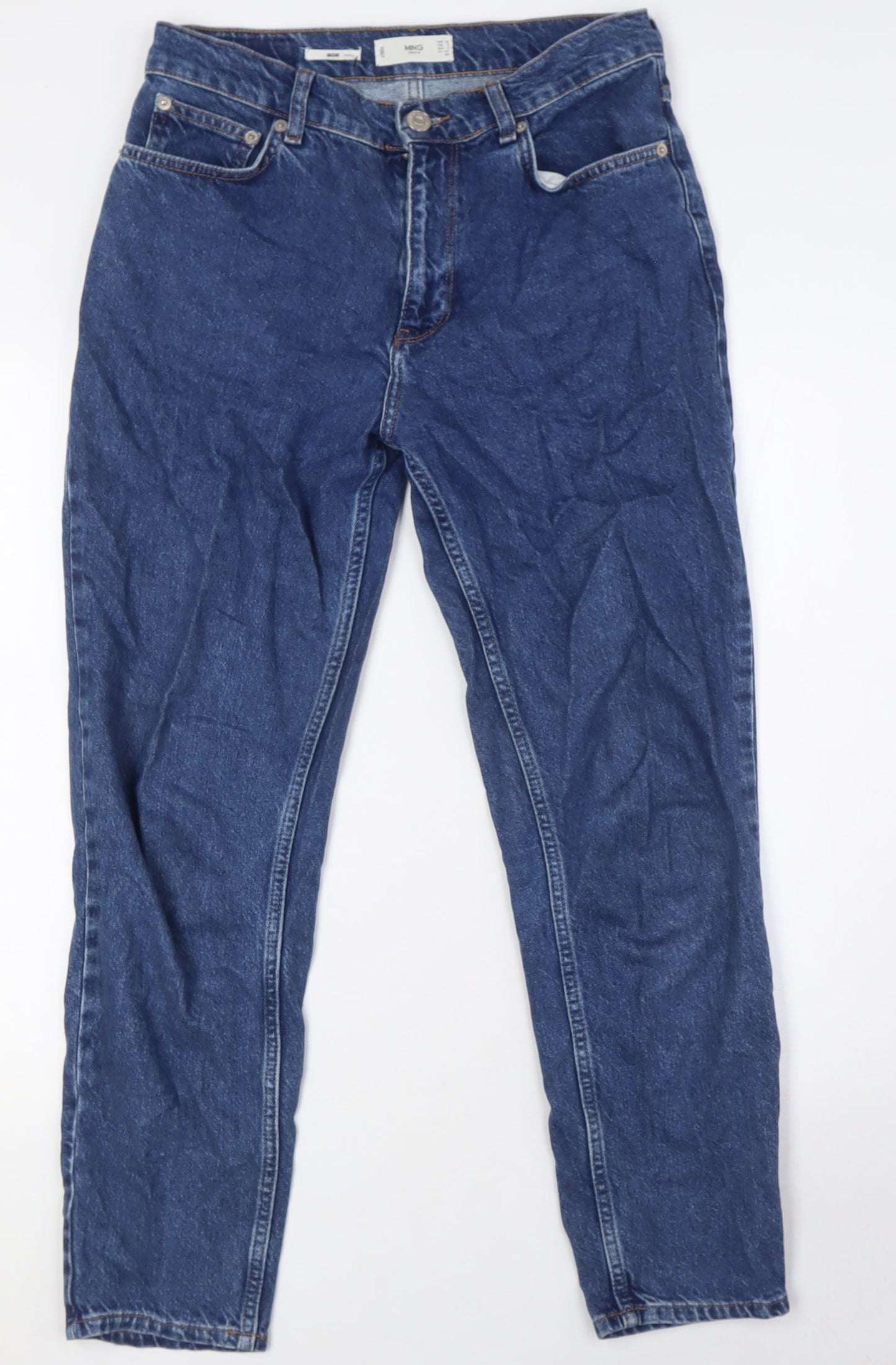 Womens UK Size 8 MNG Regular Fit Mom Blue Jeans