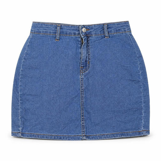 Don't Think Twice Womens Blue Chlorofibre A-Line Skirt Size 10 Zip