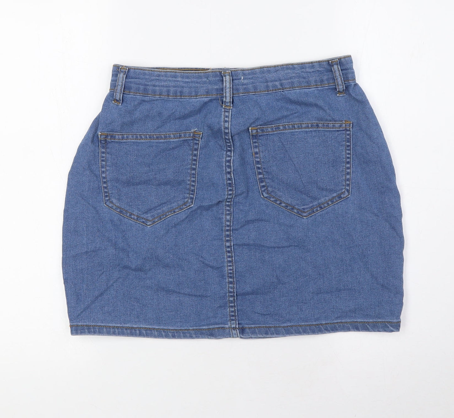 Don't Think Twice Womens Blue Chlorofibre A-Line Skirt Size 10 Zip