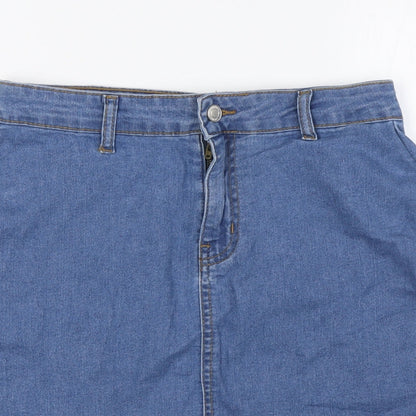 Don't Think Twice Womens Blue Chlorofibre A-Line Skirt Size 10 Zip