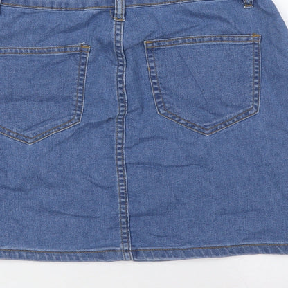 Don't Think Twice Womens Blue Chlorofibre A-Line Skirt Size 10 Zip