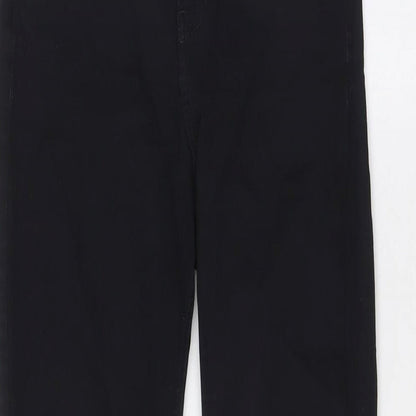 Topshop Womens Black Cotton Skinny Jeans Size 25 in L25 in Regular Zip - Raw Hem