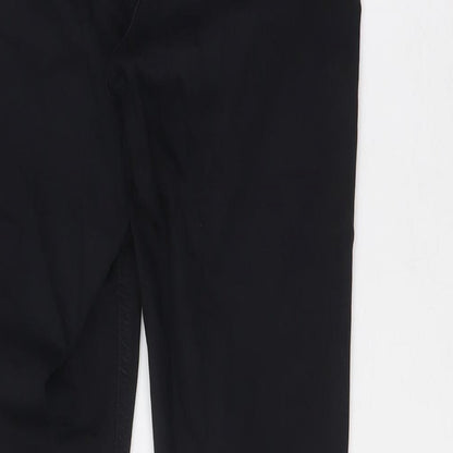 Topshop Womens Black Cotton Skinny Jeans Size 25 in L25 in Regular Zip - Raw Hem