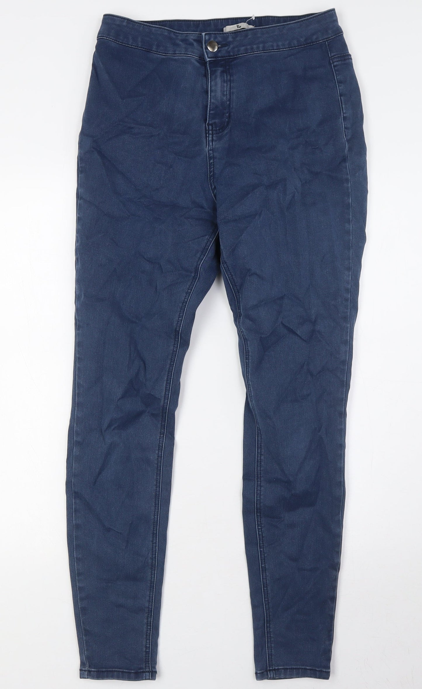 TU Womens Blue Cotton Jegging Jeans Size 12 L29 in Regular Zip