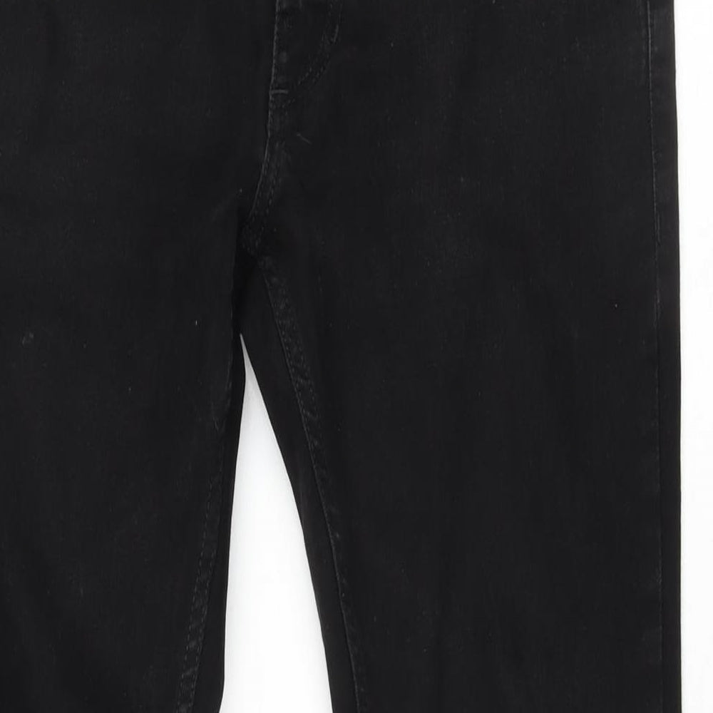 nuon nuo flex Womens Black Cotton Straight Jeans Size 36 in L28 in Regular Zip