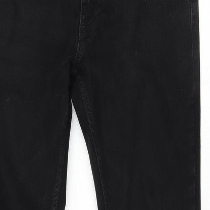 nuon nuo flex Womens Black Cotton Straight Jeans Size 36 in L28 in Regular Zip