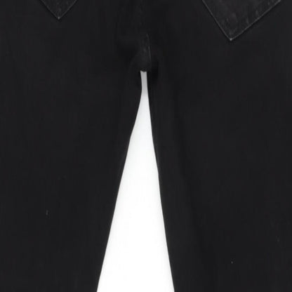 nuon nuo flex Womens Black Cotton Straight Jeans Size 36 in L28 in Regular Zip