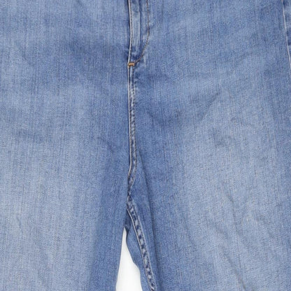 ASOS Womens Blue Cotton Straight Jeans Size 34 in L32 in Regular Zip