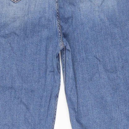 ASOS Womens Blue Cotton Straight Jeans Size 34 in L32 in Regular Zip