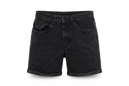 Denim & Co. Womens Grey 100% Cotton Basic Shorts Size 30 in Regular Zip - Inside Leg 8in