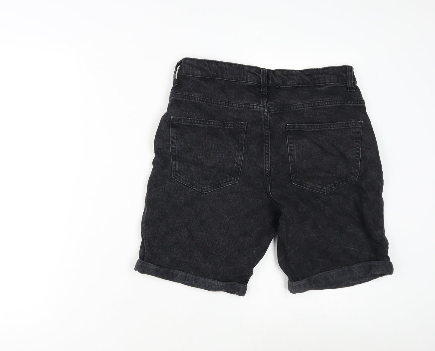 Denim & Co. Womens Grey 100% Cotton Basic Shorts Size 30 in Regular Zip - Inside Leg 8in