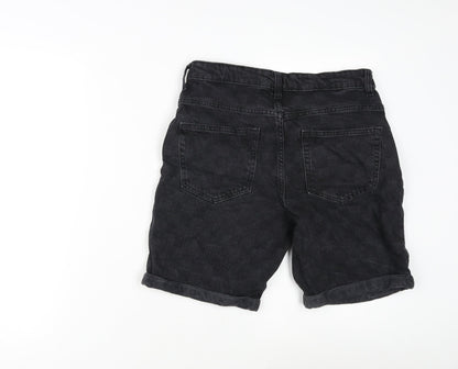 Denim & Co. Womens Grey 100% Cotton Basic Shorts Size 30 in Regular Zip - Inside Leg 8in