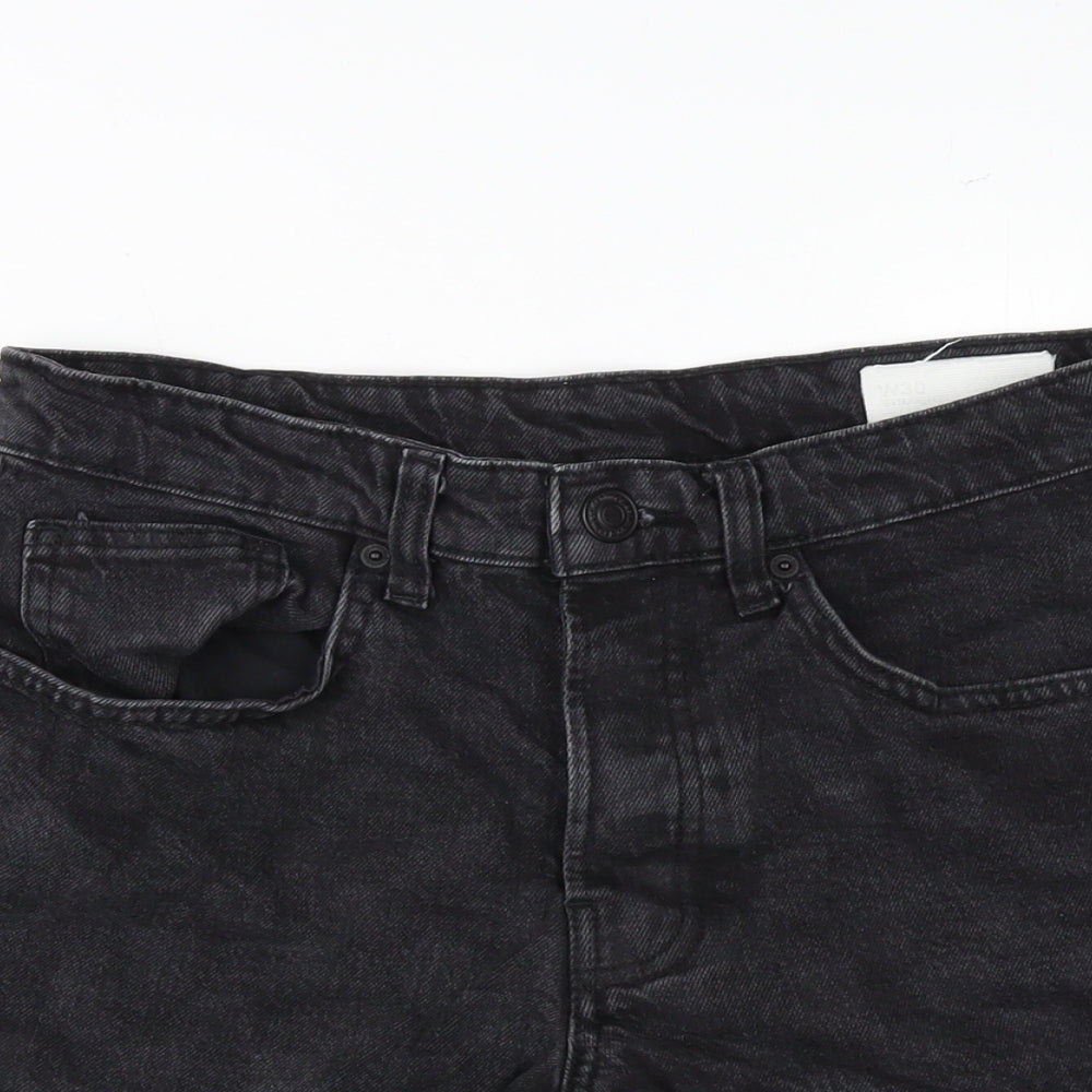 Denim & Co. Womens Grey 100% Cotton Basic Shorts Size 30 in Regular Zip - Inside Leg 8in