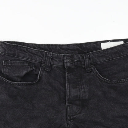 Denim & Co. Womens Grey 100% Cotton Basic Shorts Size 30 in Regular Zip - Inside Leg 8in