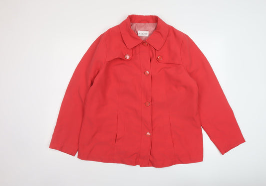 Classic Womens Pink Jacket Size 16 Button