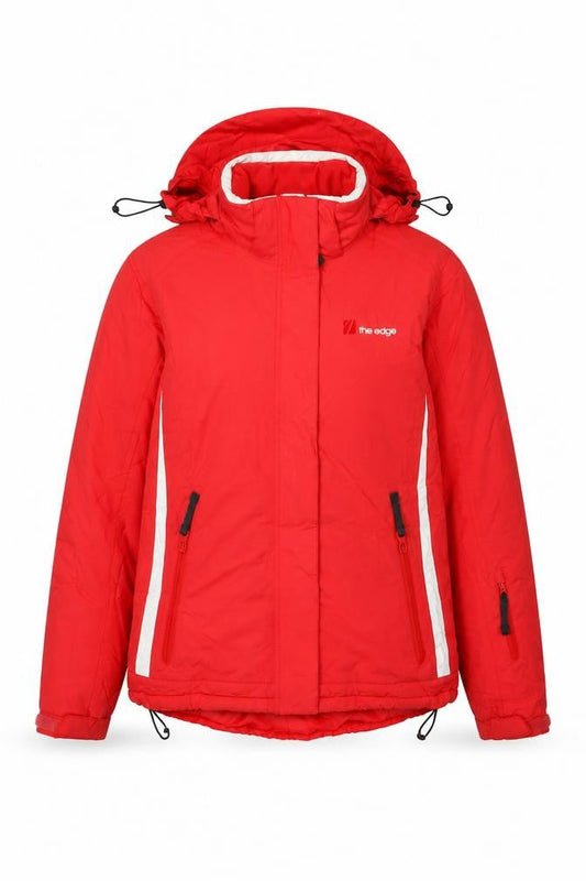 The Edge Womens Red Rain Coat Coat Size 12 Zip