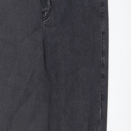 Topshop Womens Grey Cotton Skinny Jeans Size 32 in L26 in Regular Button